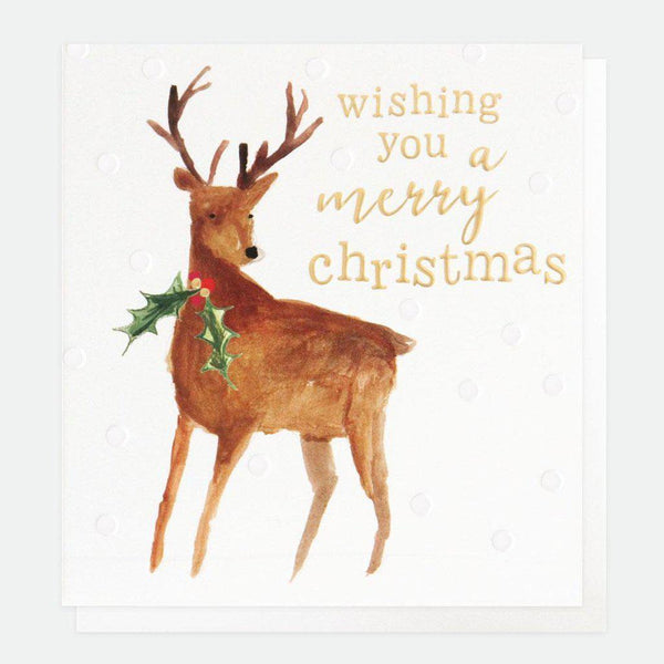 Beau Monde Caroline Gardner Painted Reindeer Charity Christmas Cards Pack Of 8