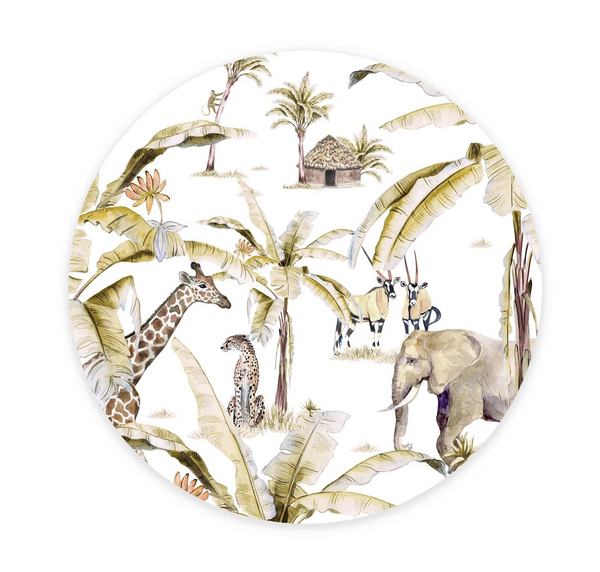beau monde Creative Lab Amsterdam African Safari Sunset Wallpaper Circle Mural