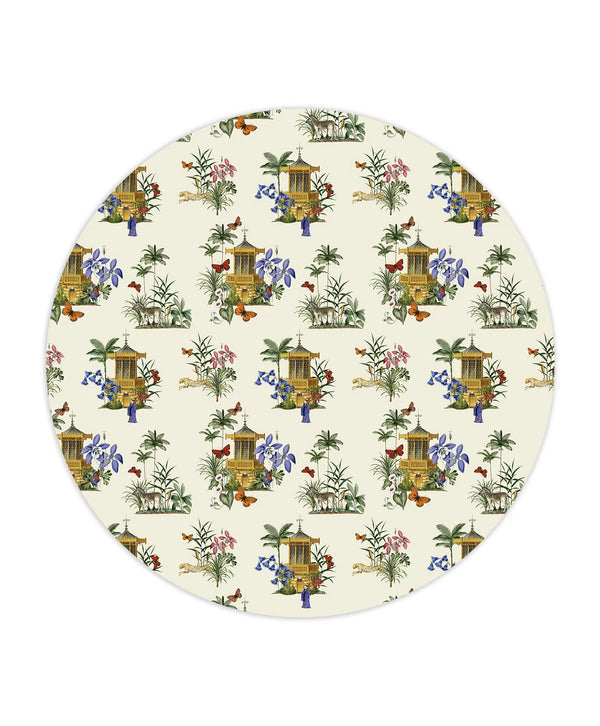 beau monde Creative Lab Amsterdam Asian Botanical Garden Vanilla Wallpaper Circle Mural