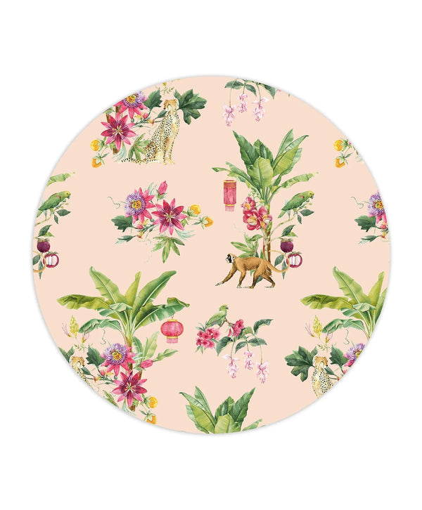 beau monde Creative Lab Amsterdam Floral Festival Pink Wallpaper Circle Mural