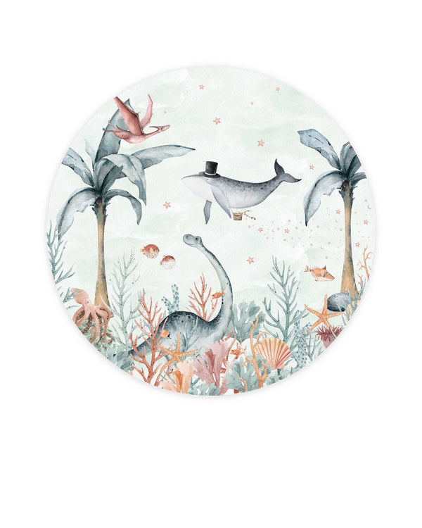 beau monde Creative Lab Amsterdam Flying Whale Wallpaper Circle Mural