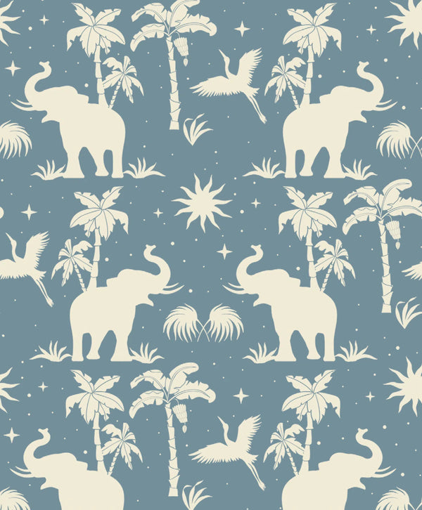 beau monde Creative Lab Amsterdam Generous Jungle Blue Repetitive Wallpaper