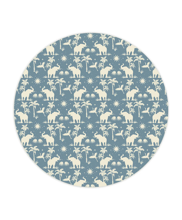 beau monde Creative Lab Amsterdam Generous Jungle Blue Wallpaper Circle Mural
