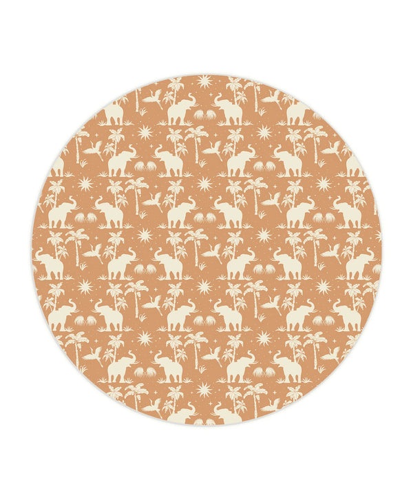 Beau Monde Creative Lab Amsterdam Generous Jungle Dusty Orange Wallpaper Circle Mural