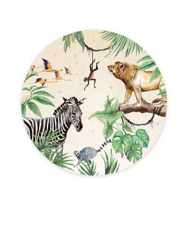 beau monde Creative Lab Amsterdam King of the Jungle Wallpaper Circle Mural