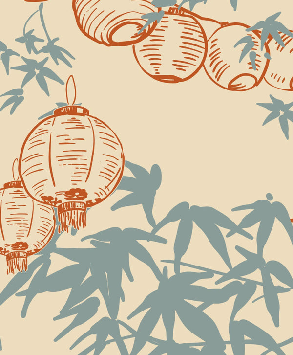 Beau Monde Creative Lab Amsterdam Lantern Festival Light Blue Repetitive Wallpaper