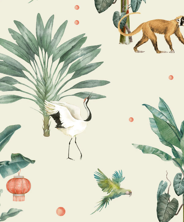 beau monde Creative Lab Amsterdam Lovely Bubbly Jungle Vanilla Repetitive Wallpaper