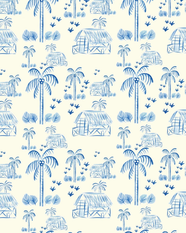 beau monde Creative Lab Amsterdam Maui Beach Blue Repetitive Wallpaper