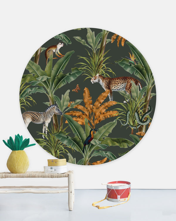 Beau Monde Creative Lab Amsterdam Mighty Jungle Wallpaper Circle Mural