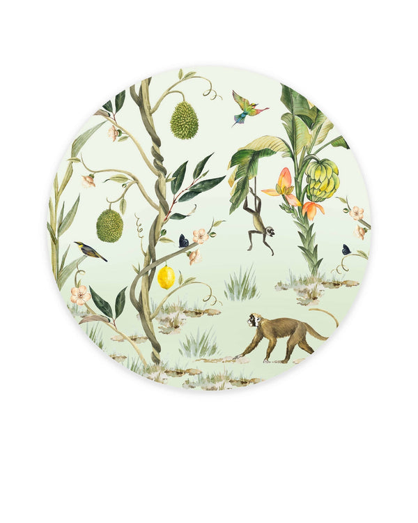 beau monde Creative Lab Amsterdam Monkey Life Wallpaper Circle Mural