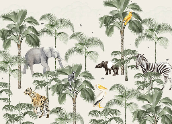 Beau Monde Creative Lab Amsterdam Palm Wildlife Wallpaper Mural