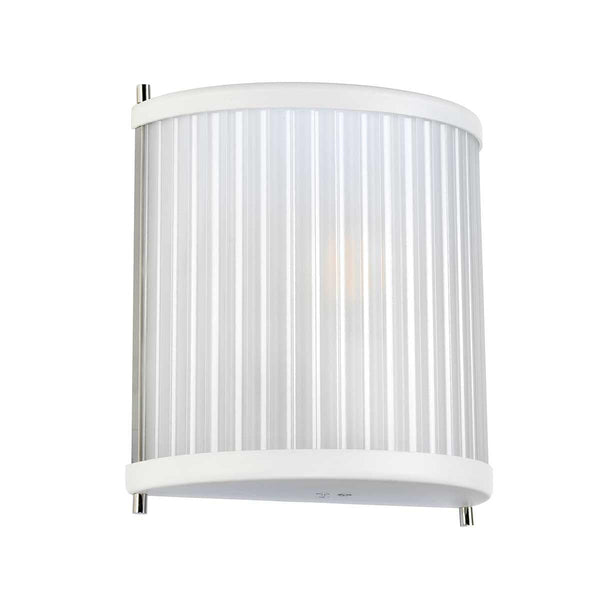 beau monde Elstead Lighting Corona 1 Light Wall Light - White Polished Nickel