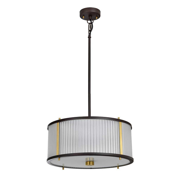 Beau Monde Elstead Lighting Corona 3 Light Pendant - Museum Bronze