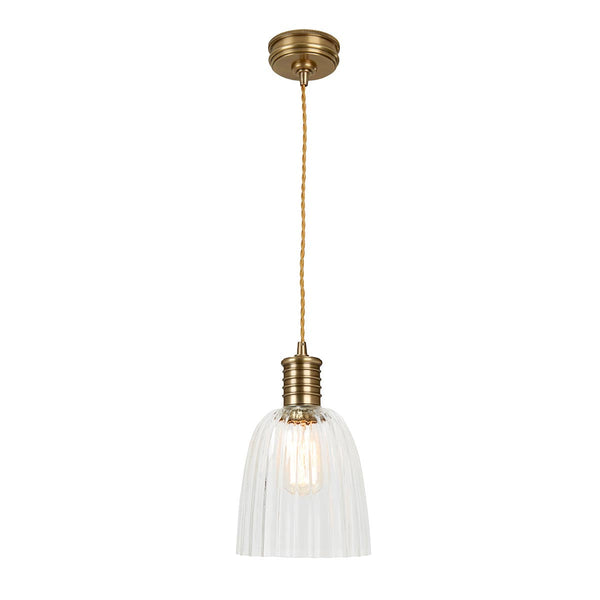 beau monde Elstead Lighting Douille 1 Light Pendant - Aged Brass