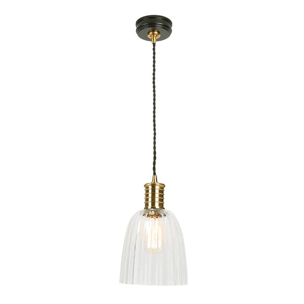 beau monde Elstead Lighting Douille 1 Light Pendant - Black/Polished Brass
