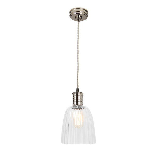 beau monde Elstead Lighting Douille 1 Light Pendant - Polished Nickel