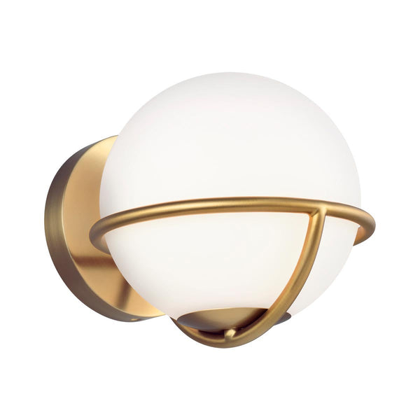 beau monde Elstead Lighting Feiss Apollo 1 Light Wall Light - Burnished Brass