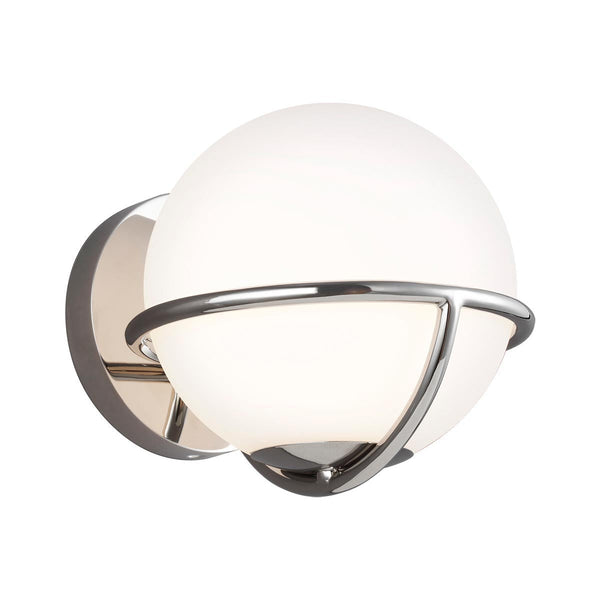 beau monde Elstead Lighting Feiss Apollo 1 Light Wall Light - Polished Nickel