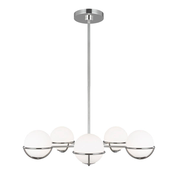 Beau Monde Elstead Lighting Feiss Apollo 5 Light Chandelier - Polished Nickel