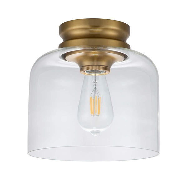 beau monde Elstead Lighting Feiss Hounslow 1 Light Flush Light - Brass