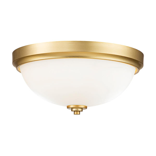 beau monde Elstead Lighting Feiss Malibu 2 Light Flush Mount - Brushed Brass