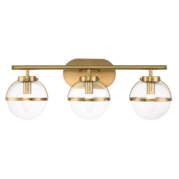 Beau Monde Elstead Lighting Hinkley Hollis 3 Light Wall Light - Clear/Brass