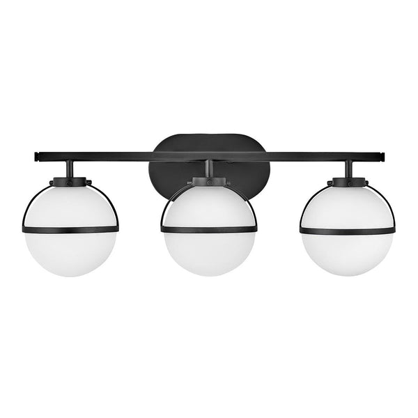 Beau Monde Elstead Lighting Hinkley Hollis 3 Light Wall Light - Opal/Black