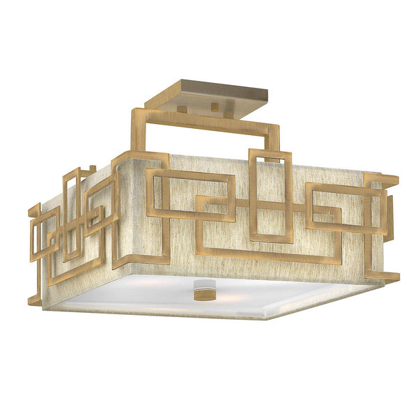 beau monde Elstead Lighting Hinkley Lanza 3 Light Semi Flush Mount - Brushed Bronze