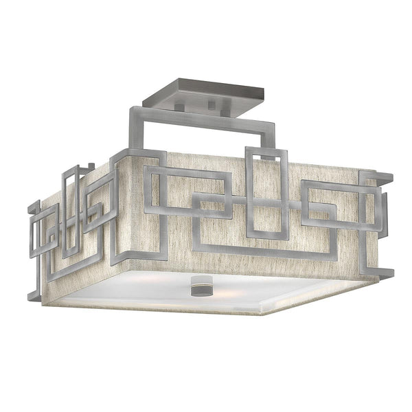 Beau Monde Elstead Lighting Hinkley Lanza 3 Light Semi Flush Mount - Antique Nickel
