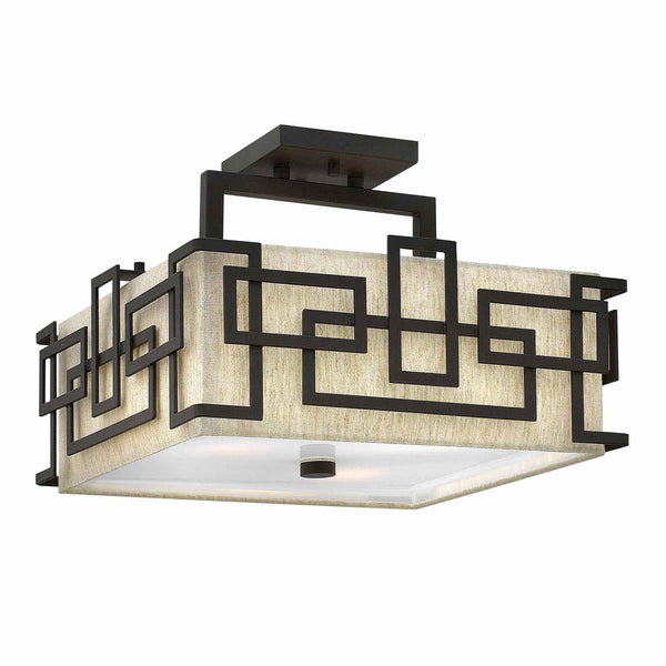 beau monde Elstead Lighting Hinkley Lanza 3 Light Semi-Flush