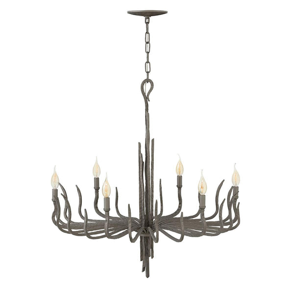 beau monde Elstead Lighting Hinkley Spyre 6 Light Chandelier - Metallic Matte Bronze