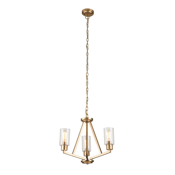Beau Monde Elstead Lighting Kichler Deryn 3 Light Chandelier- Brass