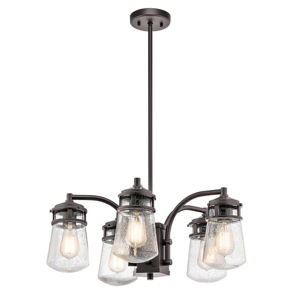 beau monde Elstead Lighting Kichler Lyndon 5 Light Outdoor Chandelier - Architectural Bronze