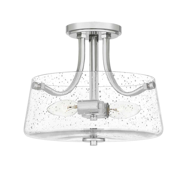 Beau Monde Elstead Lighting Quoizel Hollister 2 Light Semi-flush Mount - Nickel