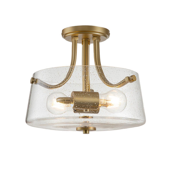 beau monde Elstead Lighting Quoizel Hollister 2 Light Semi-flush Mount - Brass