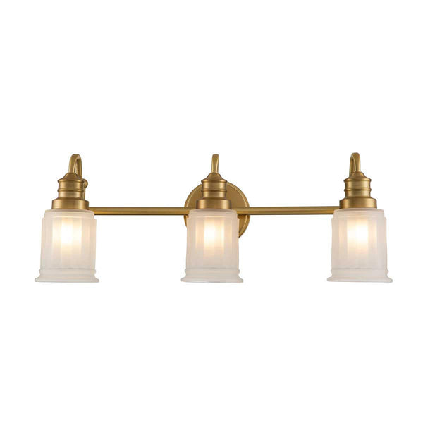 beau monde Elstead Lighting Quoizel Swell 3 Light Wall Light - Brass