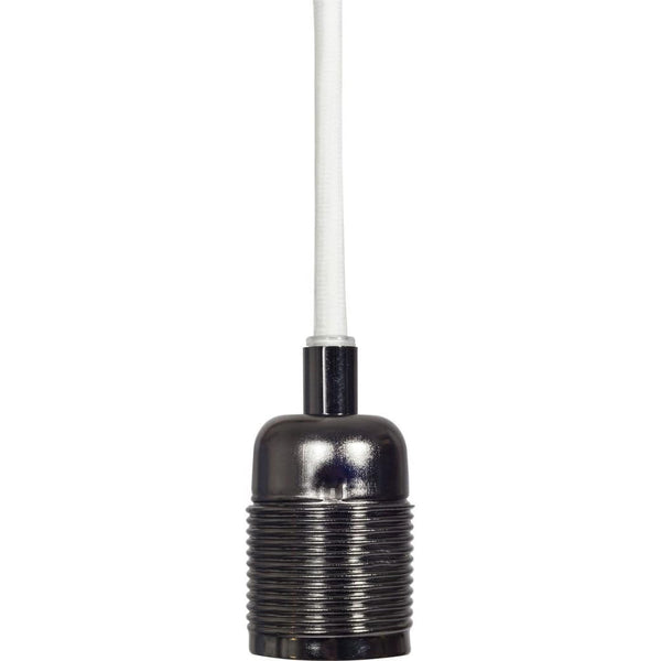 beau monde Frama E27 Pendant Black Chrome / White Cable