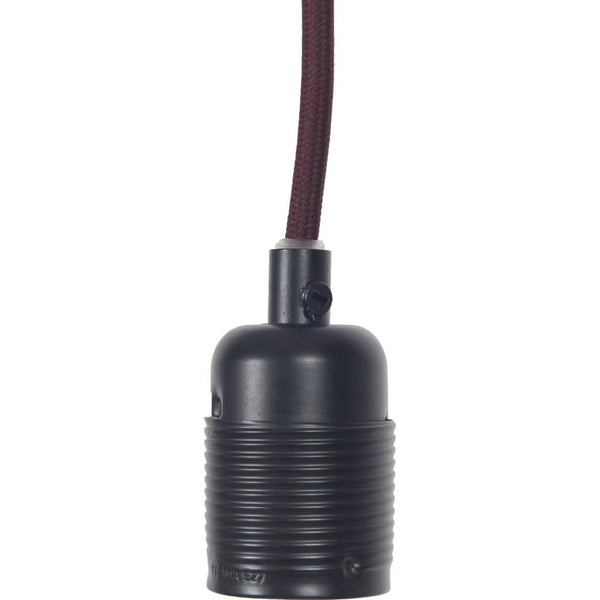 beau monde Frama E27 Pendant Matt Black / Bordeaux Cable
