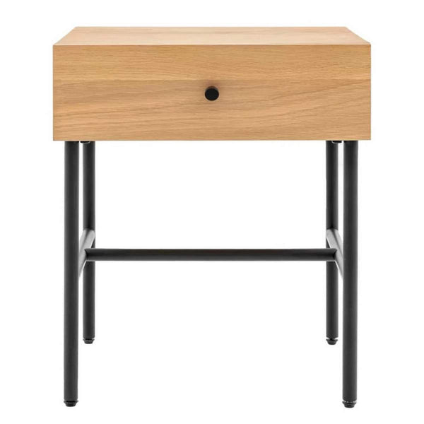 beau monde Gallery Direct Ashdown 1 Drawer Bedside Natural 400x400x500mm