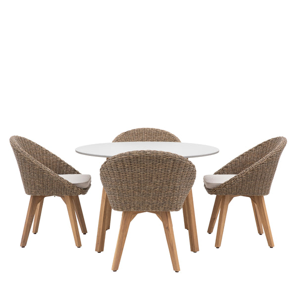 beau monde Gallery Direct Avena 4 Seater Round Dining Set