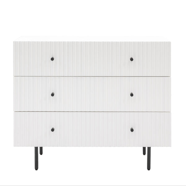 beau monde Gallery Direct Buckhurst 3 Drawer Chest White 400x900x750mm