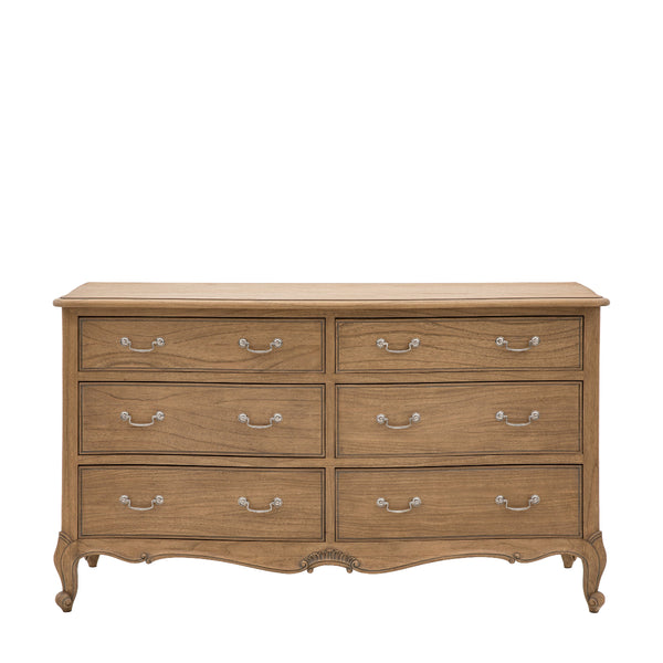 beau monde Gallery Direct Chic 6 Drawer Chest Weathered 1470x510x827mm