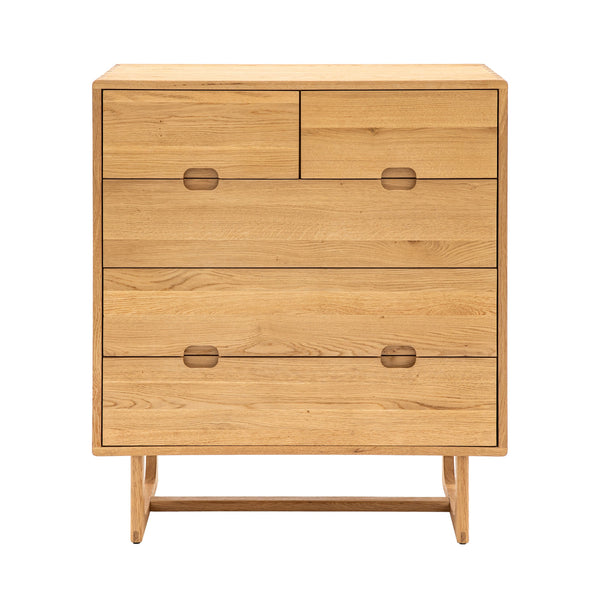 beau monde Gallery Direct Craft 5 Drawer Chest Natural 950x450x1060mm