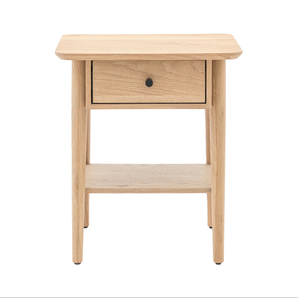 beau monde Gallery Direct Hatfield 1 Drawer Bedisde Natural 450x400x500mm