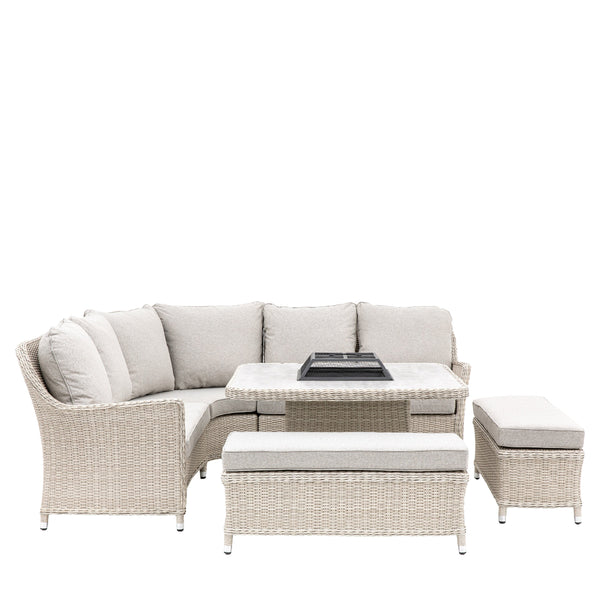 beau monde Gallery Direct Holton Corner Square Dining Set with Fire Pit