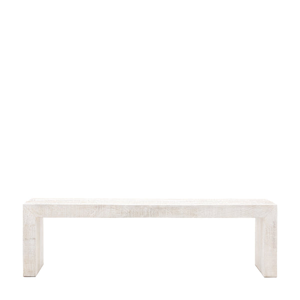 Beau Monde Gallery Direct Iowa Dining Bench Whitewash 1600x360x450mm