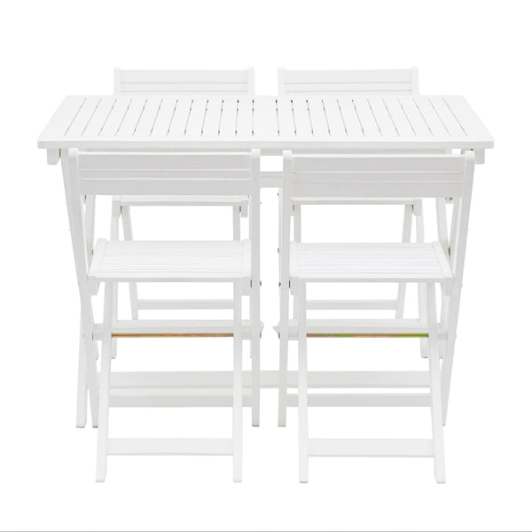 beau monde Gallery Direct Lindos White Folding Dining Set