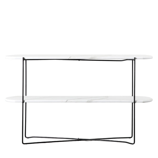 Beau Monde Gallery Direct Linford Console Table White Marble 1200x320x700mm