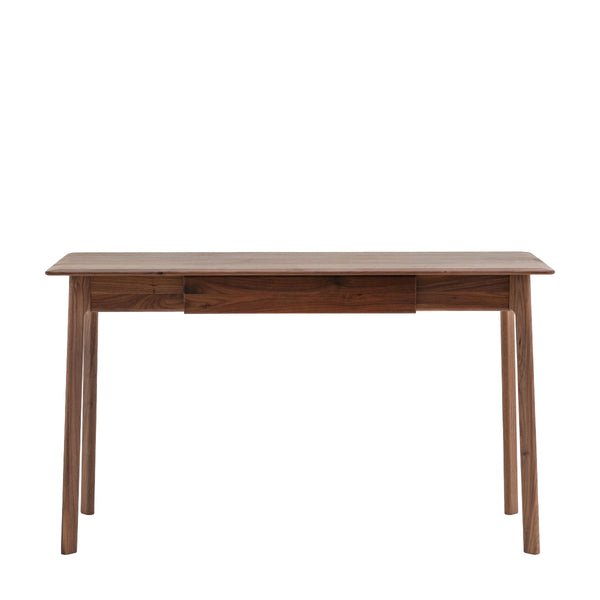 beau monde Gallery Direct Madrid 1 Drawer Desk Walnut 1300x500x750mm