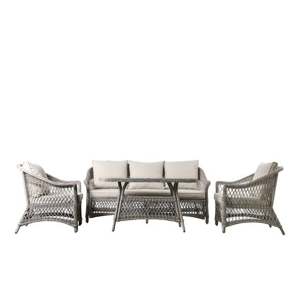 Beau Monde Gallery Direct Menton Country Sofa Dining/Tea Set Stone